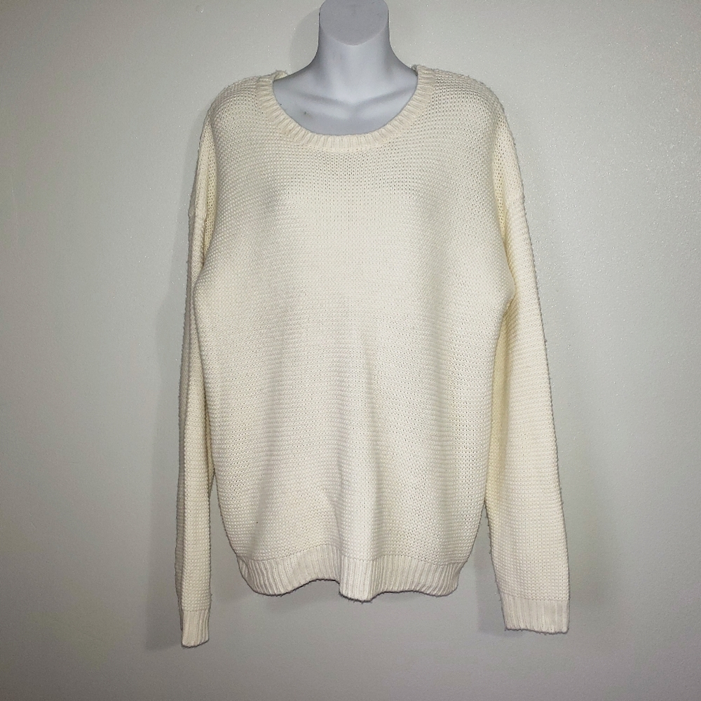 Forever 21 Plus Cream/White Sweater Size 3X